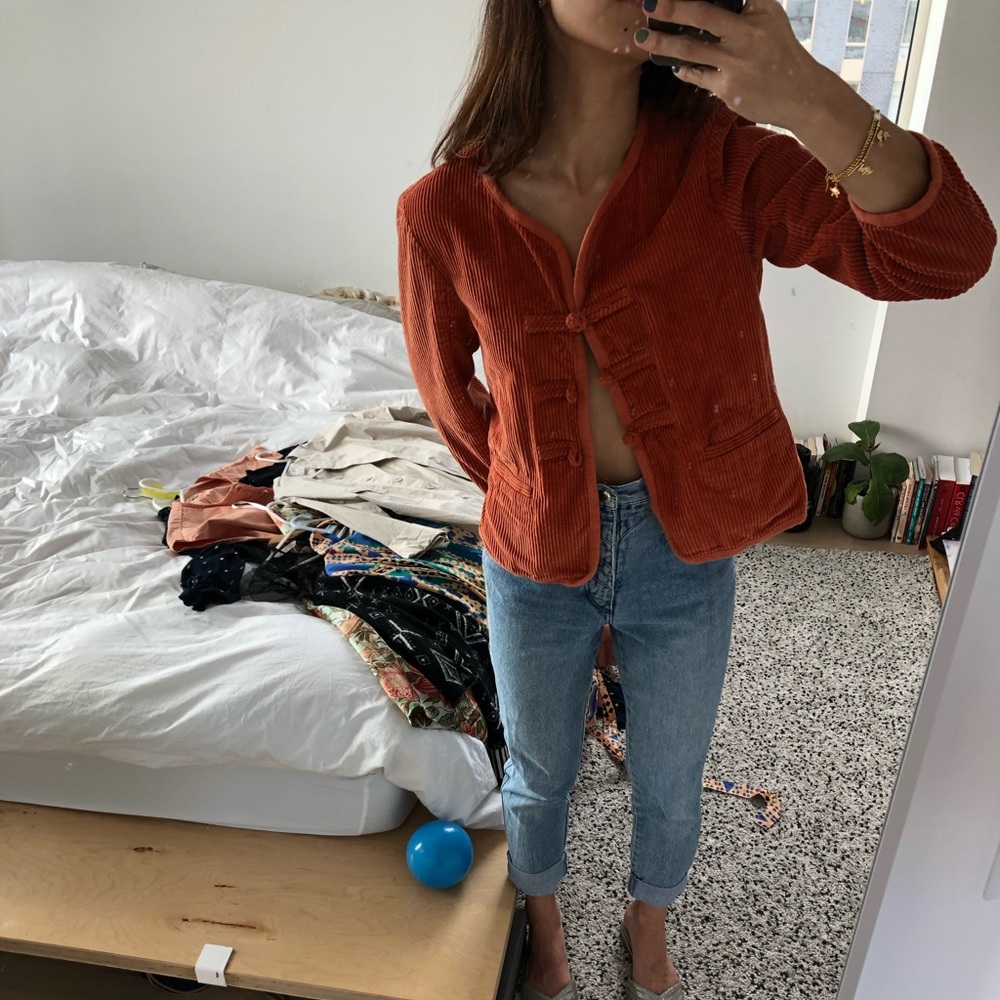 Madewell Orange Suede Outerwear Size M